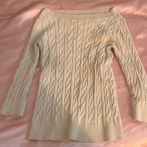 White off the shoulder sweater